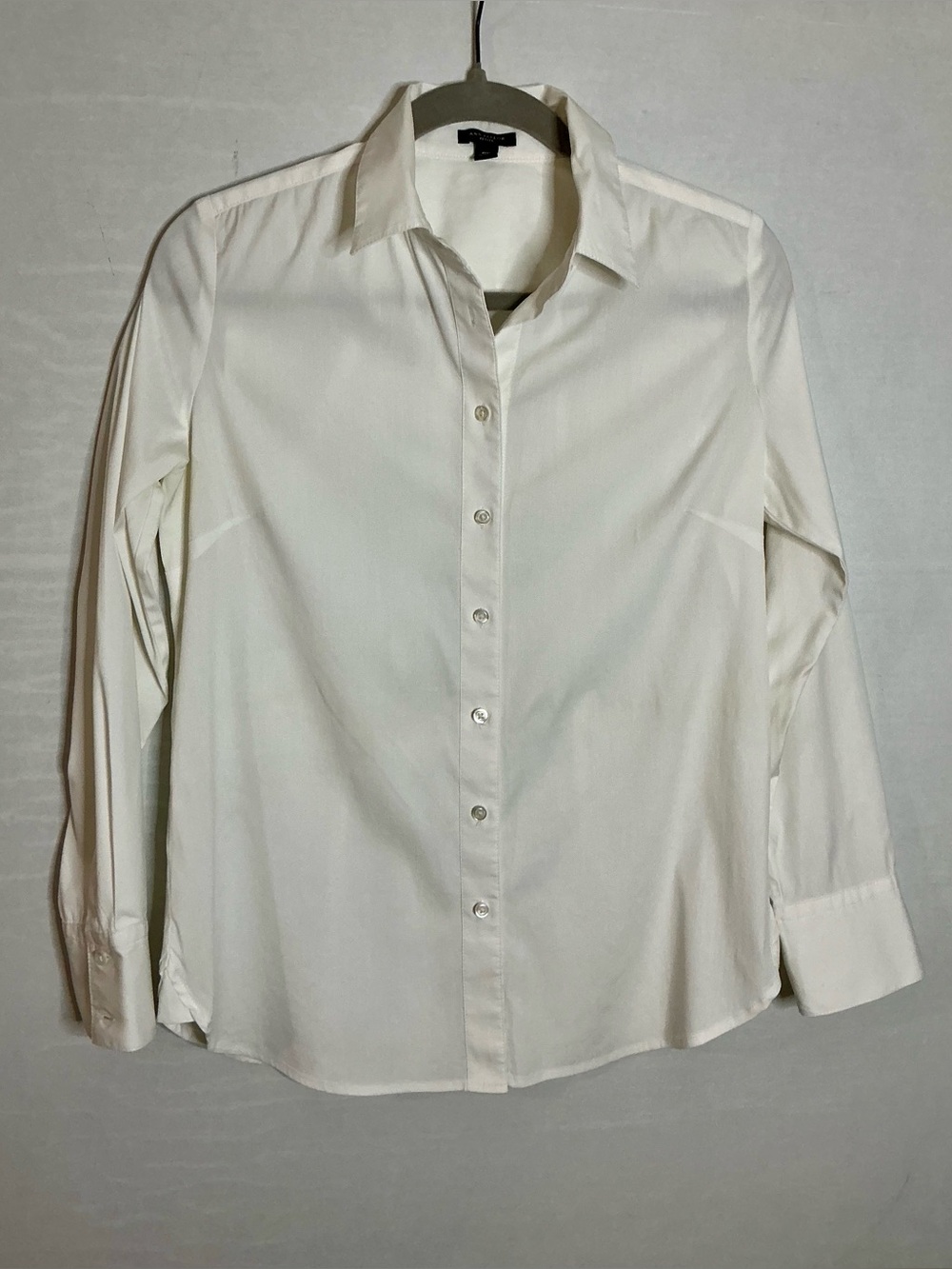 Ann Taylor White Button Front Stretch Shirt 6P